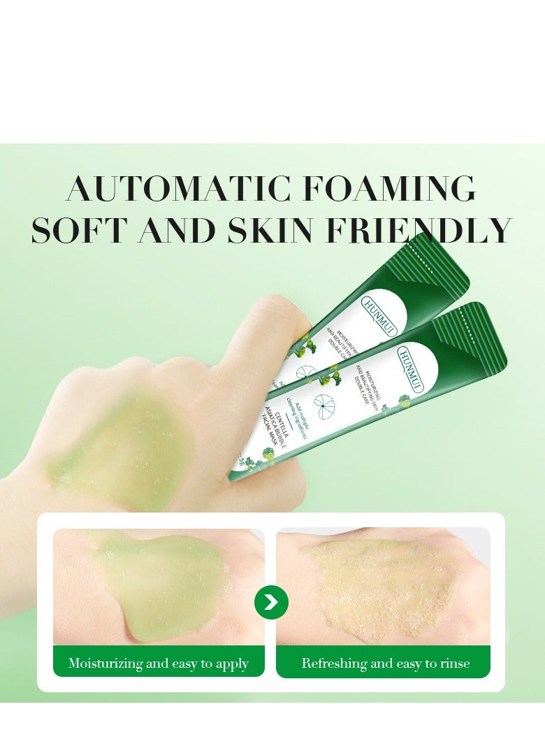 Generic 12 bags Centella Foam Facial Mask, Centella Asiatica Bubble Facial Mask, Wrinkle Removing Moisturizing Deep Cleansing Smear Skincare, Peel Off, Remove Black and Control Oil (4g*12) - Image 2