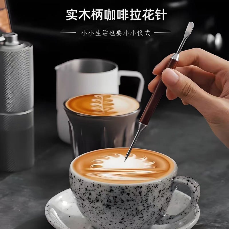 [Silky] Coffee Garland Needle Rosewood Handle Carved Needle Fancy Garland Needle Appliance Coffee Appliance - Image 2