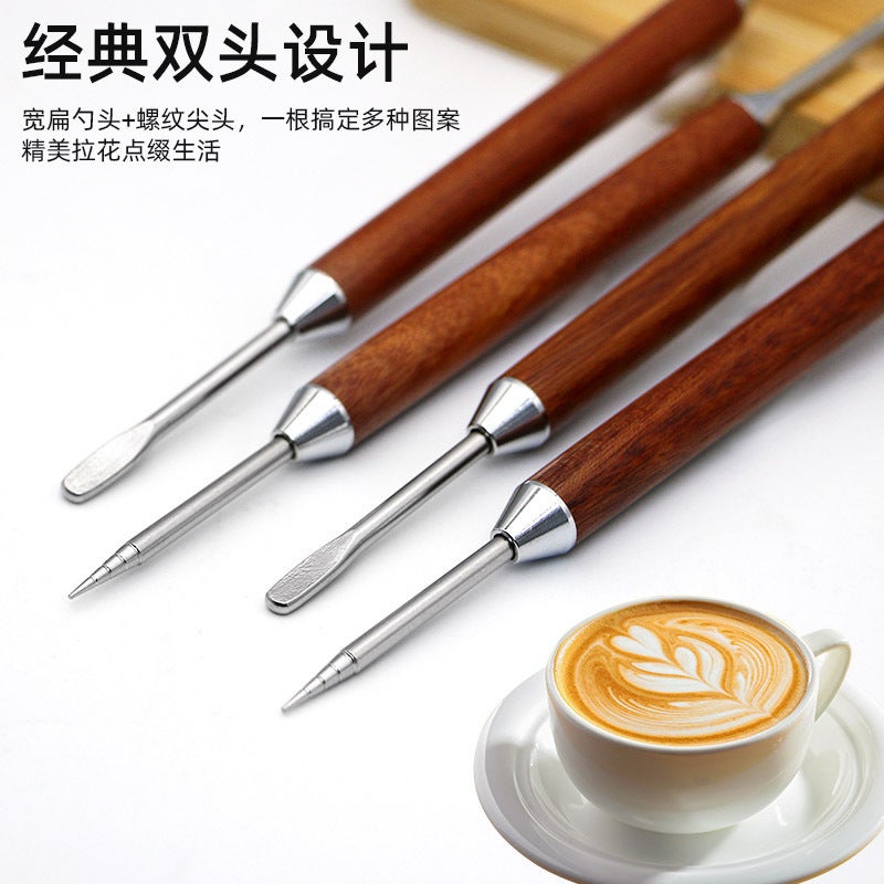 [Silky] Coffee Garland Needle Rosewood Handle Carved Needle Fancy Garland Needle Appliance Coffee Appliance - Image 4
