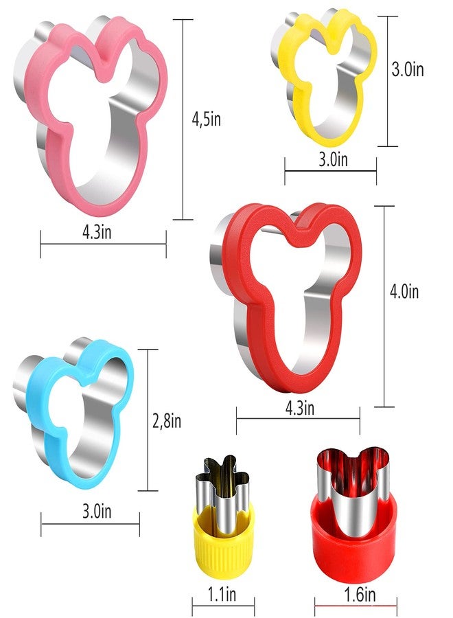 Elfkitwang Minnie Themed Cookie Cutters Set,Minnie Head Cartoons Shapes Cookie Cutter for Kids Sandwich Cakes Biscuits Vegetables Fruit Cutters Baking Mold(Assorted Sizes) - Image 2