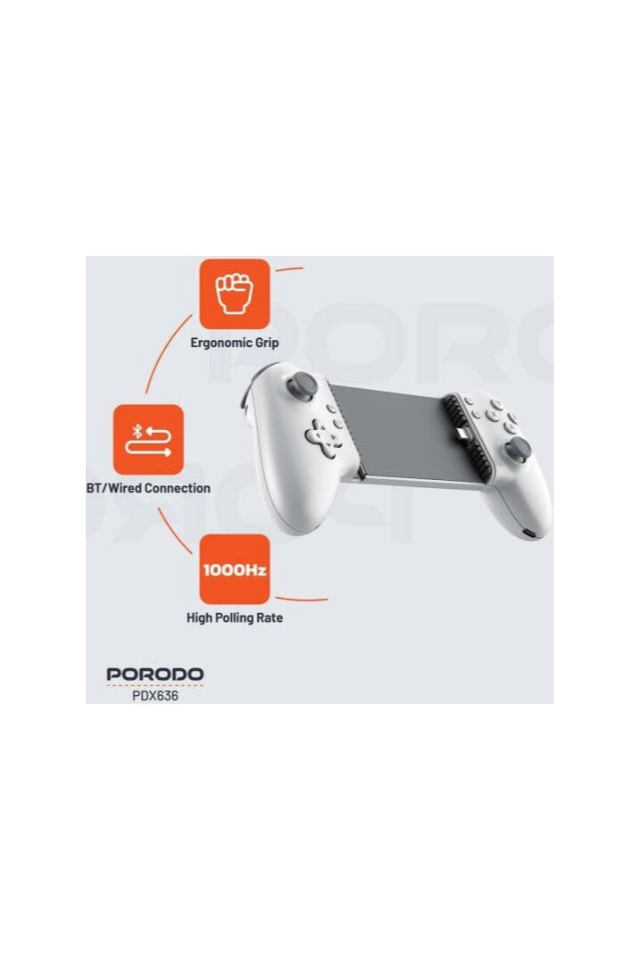 وحدة تحكم ألعاب محمولة مزودة بعصا تحكم بتأثير هول، وحدة تحكم هاتف لأجهزة iPhone/Android/الكمبيوتر اللوحي/iPad/Switch، لتشغيل Call of Duty وRoblox وXbox Cloud وPlaystation، وحدة تحكم ألعاب محمولة تعمل بالبلوتوث لأجهزة iPhone 16 و15 و14 و13 وSamsung و - Image 4