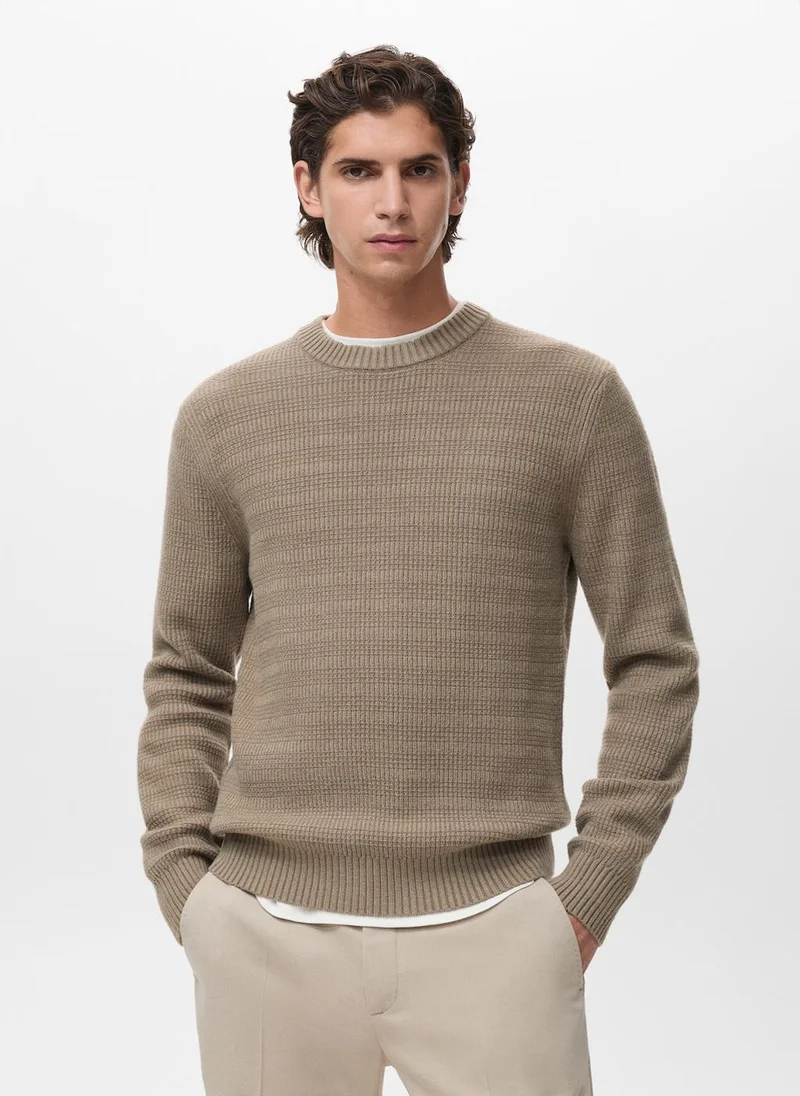 Mango Man Structured knitted sweater