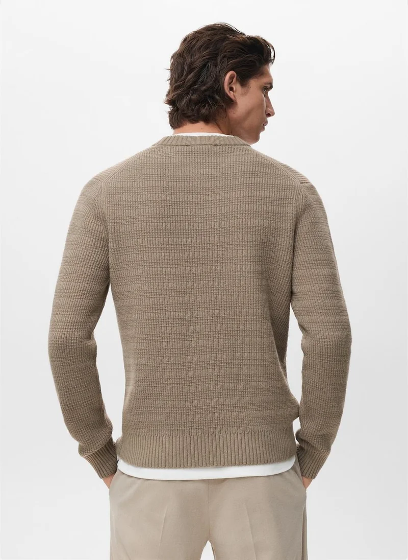 Mango Man Structured knitted sweater