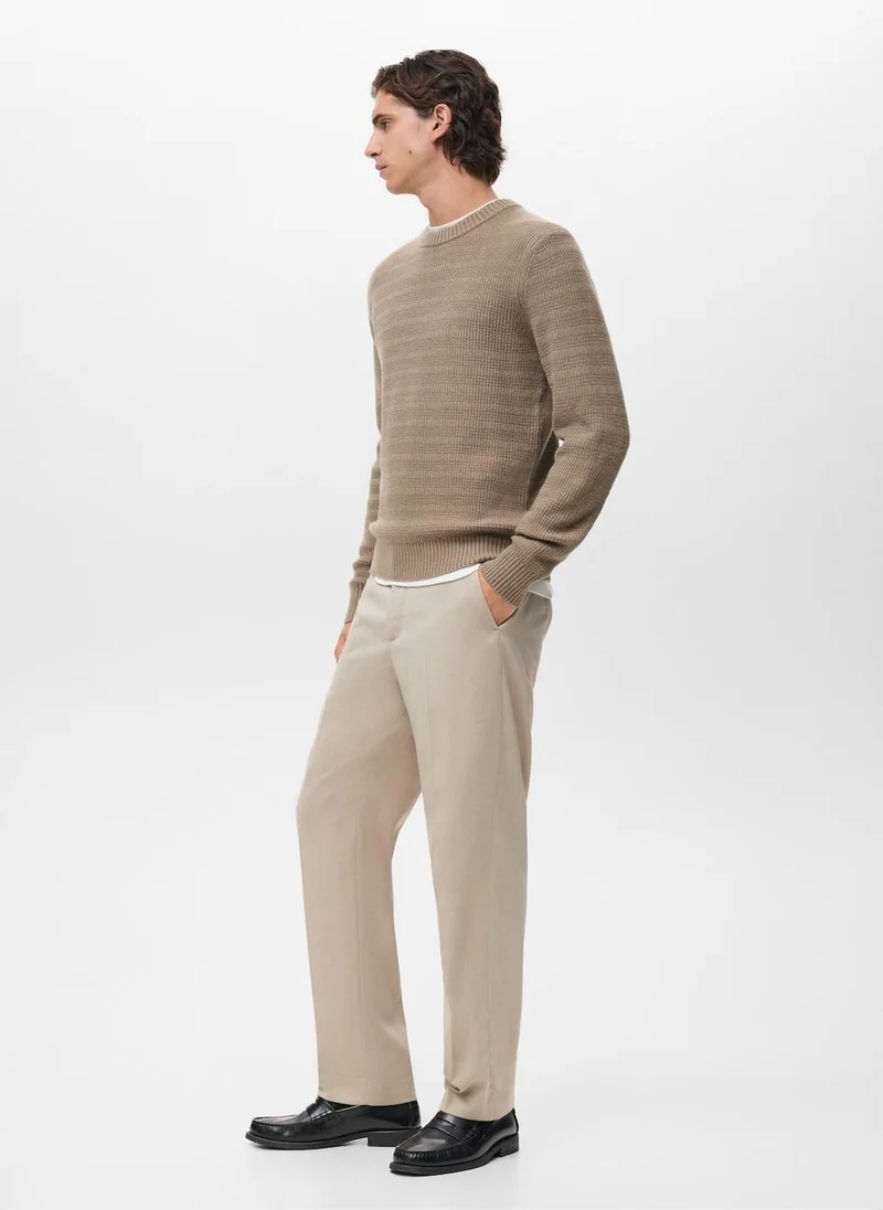 Mango Man Structured knitted sweater