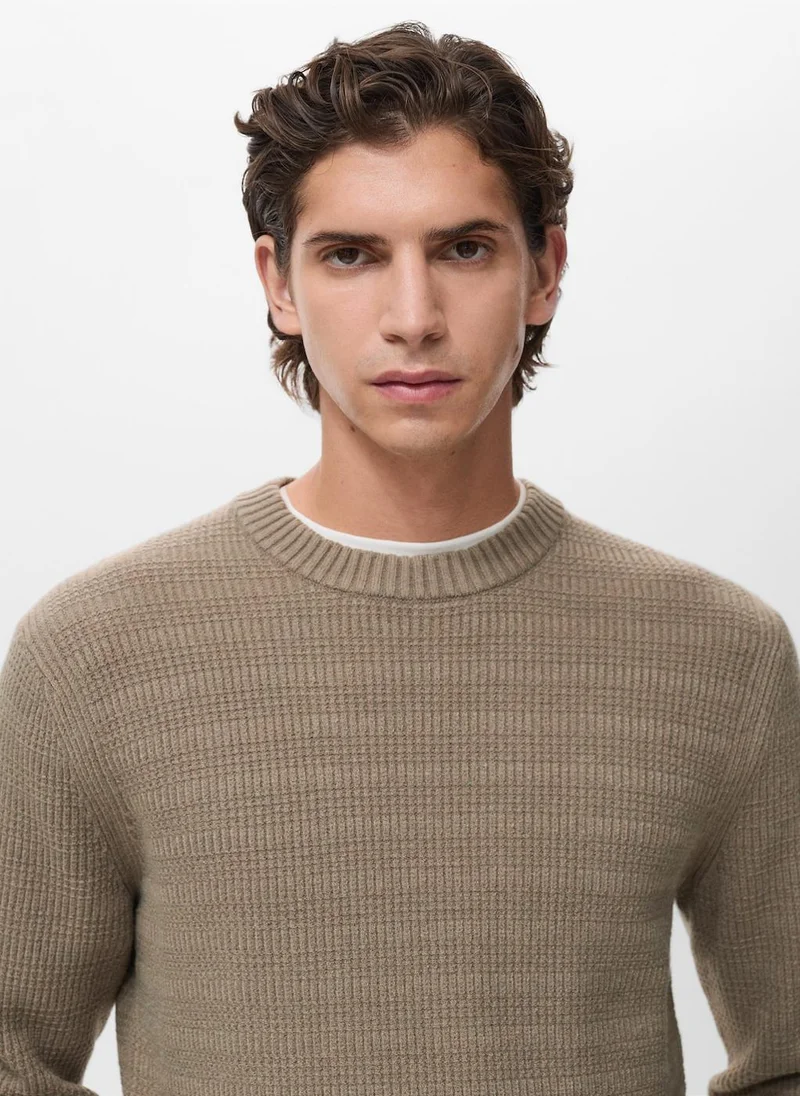 Mango Man Structured knitted sweater
