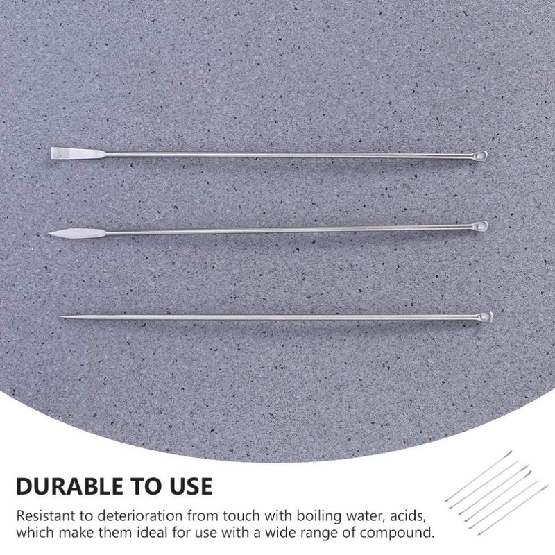 Hemobllo Stainless Steel Lab Spatula - 6 Pcs Micro Lab Sampling Scoop Double Ended Micro Spatula Experiment Spoons Mixing Spatula Reagent Laboratory Sampling Scoop Set - Image 2