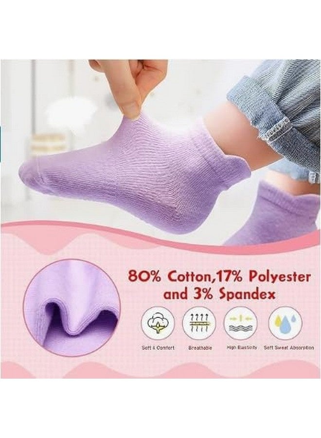 بيوينتي عبوة من 6 جوارب للأطفال مضادة للانزلاق، جوارب أرضية مضادة للانزلاق للأطفال الصغار مع مقابض، جوارب قطنية قابلة للتهوية للأولاد والبنات متعددة الألوان - Image 3