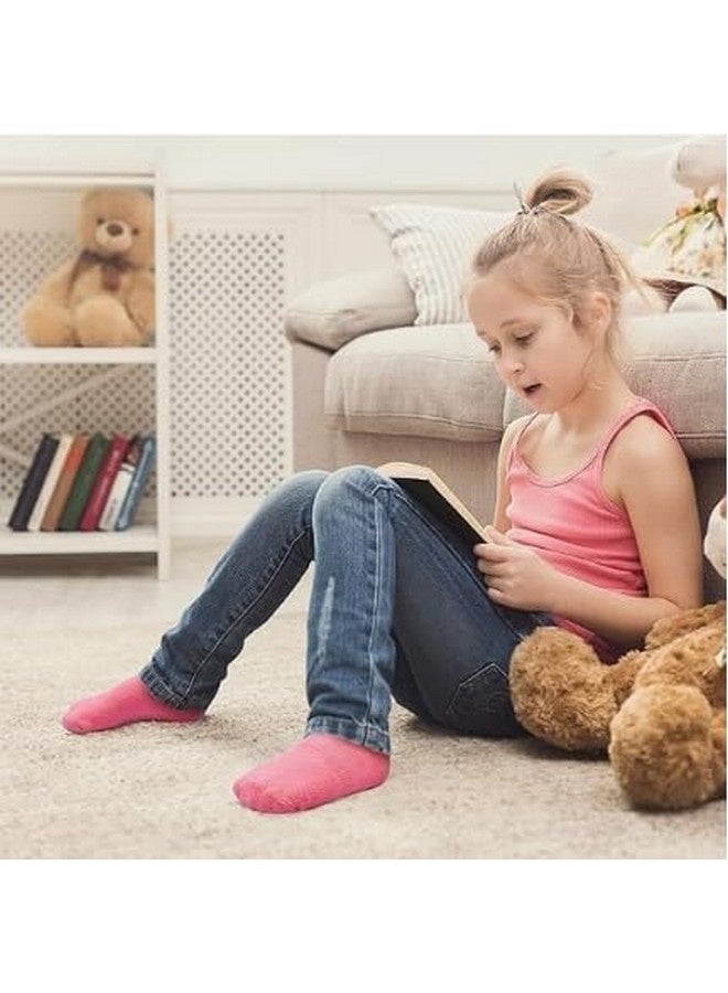 بيوينتي عبوة من 6 جوارب للأطفال مضادة للانزلاق، جوارب أرضية مضادة للانزلاق للأطفال الصغار مع مقابض، جوارب قطنية قابلة للتهوية للأولاد والبنات متعددة الألوان - Image 5
