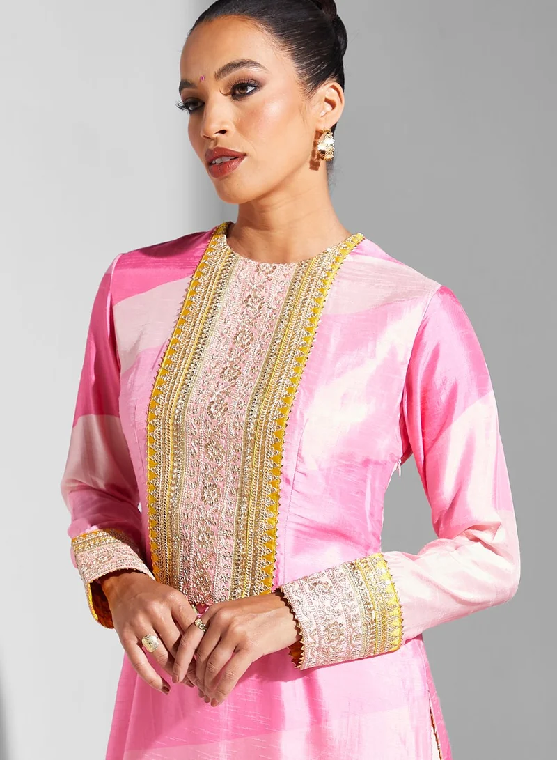 masaba Color Block Side Slit Kurti