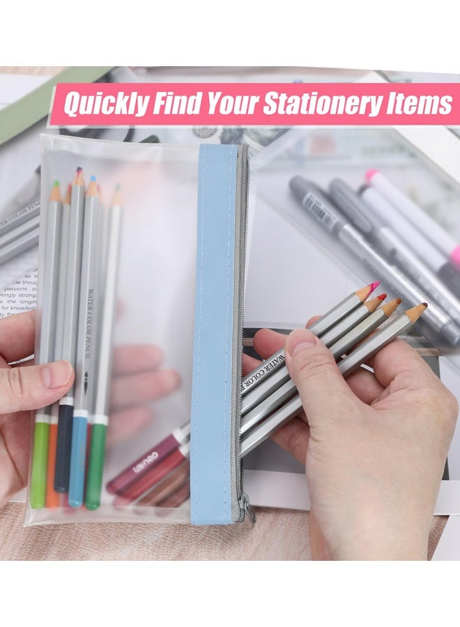 4 Pack Clear Pencil Pouch, Cute Pencil Case, Pencil Bag With Zipper, Teen Portable Pencil Pouch For School & Stationery Supplies - Image 4