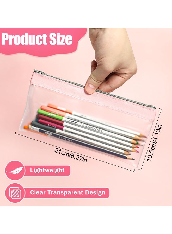 4 Pack Clear Pencil Pouch, Cute Pencil Case, Pencil Bag With Zipper, Teen Portable Pencil Pouch For School & Stationery Supplies - Image 2