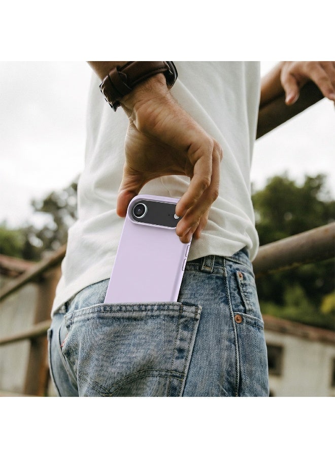 موبكوس جراب Mobcos iPhone 17 Air الأرجواني بشعار Elite، مصنوع من السيليكون الفاخر، مزود بخاصية الشحن اللاسلكي المغناطيسي | ملمس ناعم كالحرير | حماية فائقة ضد الصدمات بمعايير عسكرية | توافق مغناطيسي قوي | غطاء أنيق ونحيف - Image 5