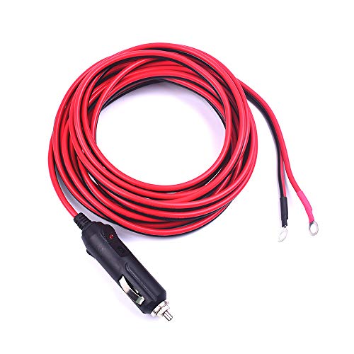 Ekylin Premuim Car Cigarette Lighter Male Plug to Raw Cable Eyelet Terminal Extension Adapter 15FT/15A Heavy Duty Auto Power Supply Cord DC Wire for Electronics Inverter LED Lights Vacuum 12V/24V Devices - Image 1