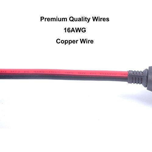 Ekylin Premuim Car Cigarette Lighter Male Plug to Raw Cable Eyelet Terminal Extension Adapter 15FT/15A Heavy Duty Auto Power Supply Cord DC Wire for Electronics Inverter LED Lights Vacuum 12V/24V Devices - Image 5
