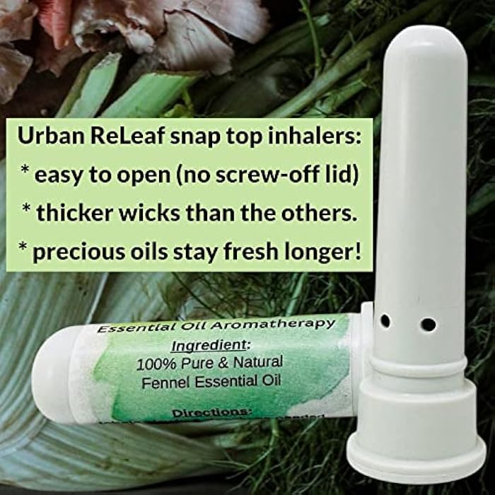 Urban ReLeaf Fennel Essential Oil Aromatherapy Nasal Inhaler — Pure Undiluted Herbal Oil, Easy Open Snap Top. Made in USA. Alcohol-Free. No Mess. Pocket Size. - Image 4