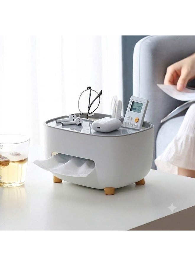 Tissue box with wooden legs + organizer - Image 3