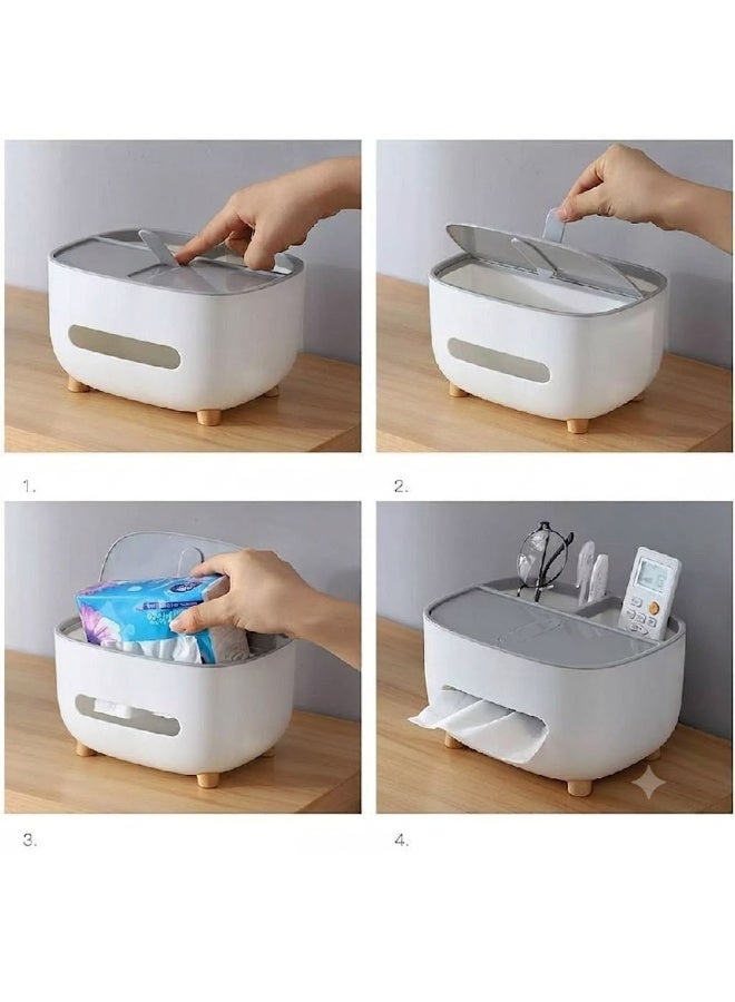 Tissue box with wooden legs + organizer - Image 4