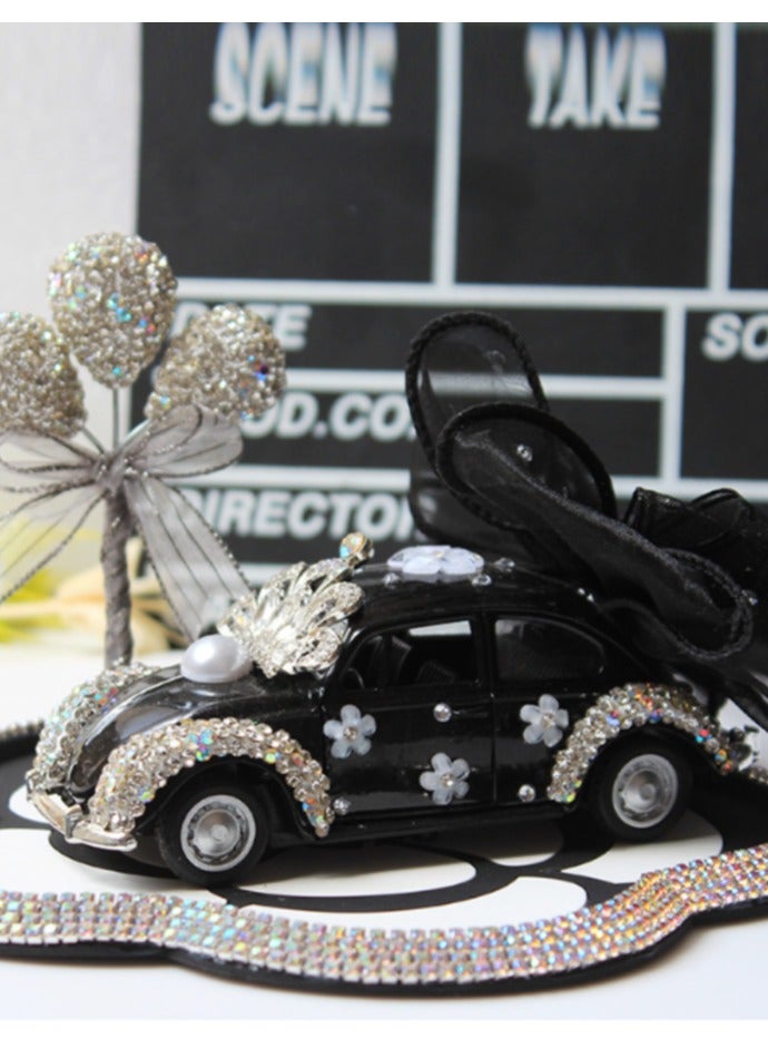 EBMINI Alloy Car Model Creative Colorful Bow Tie Car Model Diamond Ornament 