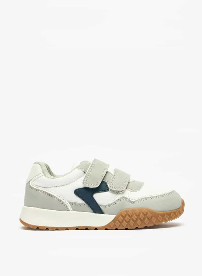 جونيورز Boys Panelled Sneakers with Hook and Loop Closure