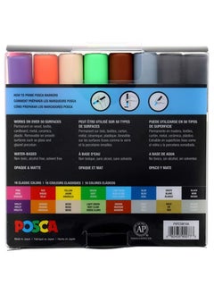 POSCA طقم قلم طلاء أكريليك 16 قطعة، مقاس متوسط 1.8 مم - 2.5 مم  - Image 2