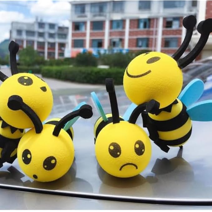 rayihni 1 Pcs Honey Bee Aerial Ball Cute Car Antenna Toppers Aerial Ball Roof Decorative Antenna EVA Aerial Ball Anti-Collision Doll Decoration Ball for All Kinds Car - Image 2