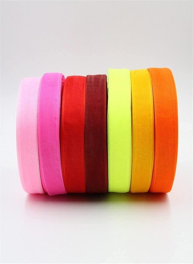 Delite Ribbons شريط أورجانزا (أكثر من 20 لونًا مختلفًا بالداخل) (الطول 35 مترًا، العرض 0.5 بوصة) | شريط لتغليف الهدايا، وصنع فيونكات الهدايا، والزينة، ومقابض الحقائب (وردي، عبوة من قطعة واحدة) - Image 4