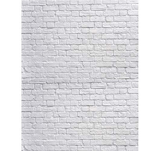 SJOLOON White Brick Wall Backdrop White Brick Photo Backdrop Thin Vinyl Photography Background Studio Prop 10931 (8x8FT) - Image 1