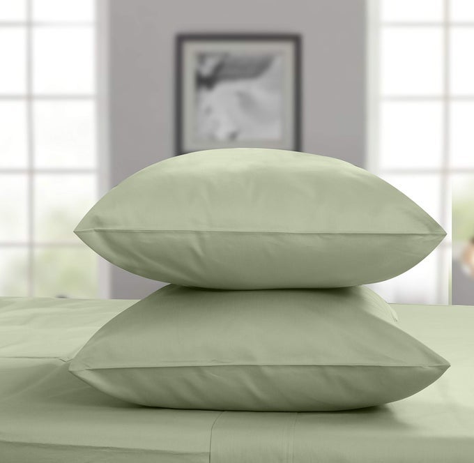 HOME LINEN STANDARD PILLOWCASE 100 PURE COTTON 600 THREAD COUNT 2 PIECE SATEEN WEAVE SAGE PILLOW COVER SET SILKY SMOOTH ELS COMBED COTTON SOLID PILLOW PROTECTORS