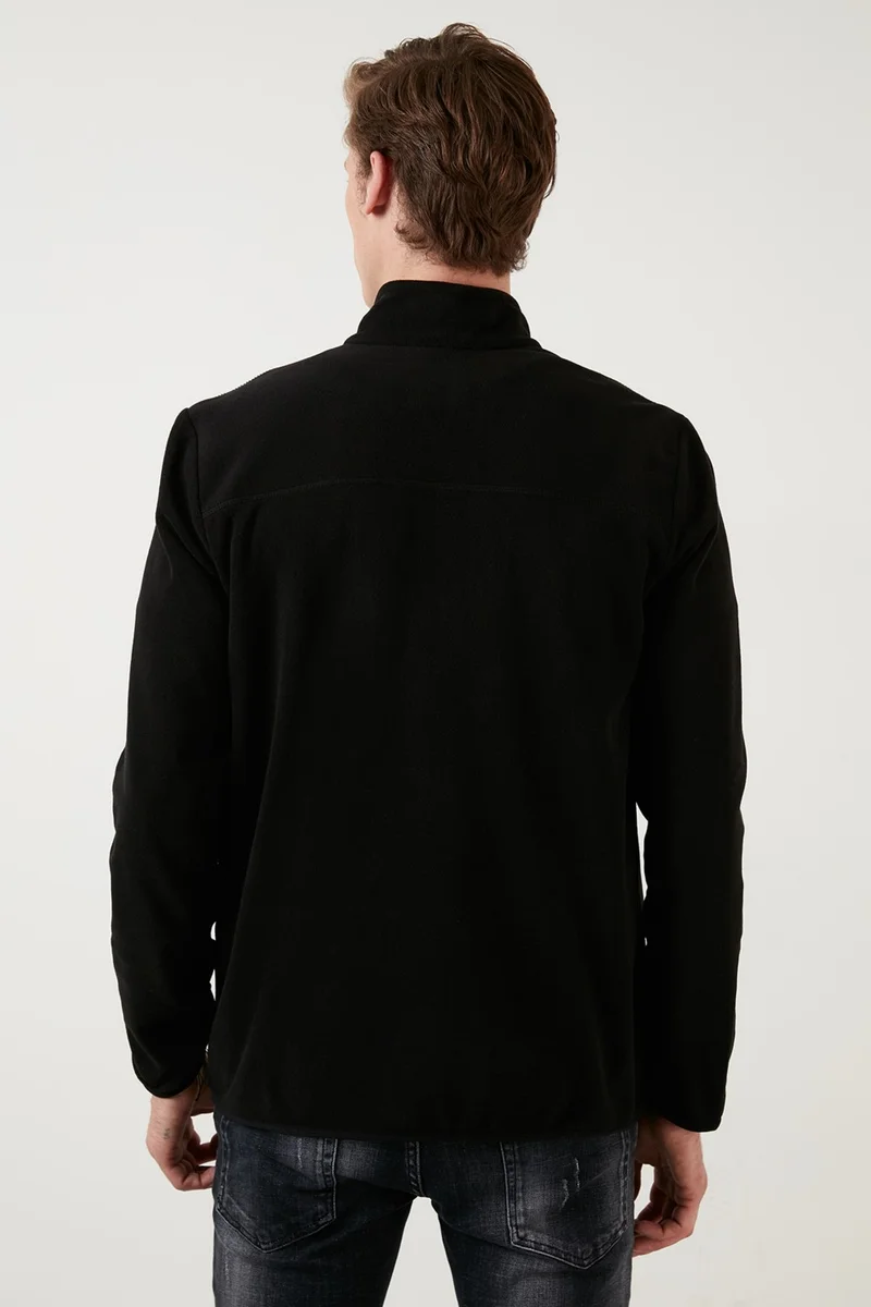 Buratti Zipper Pocket Stand Collar Fleece Cardigan Men's Cardigan 5906028