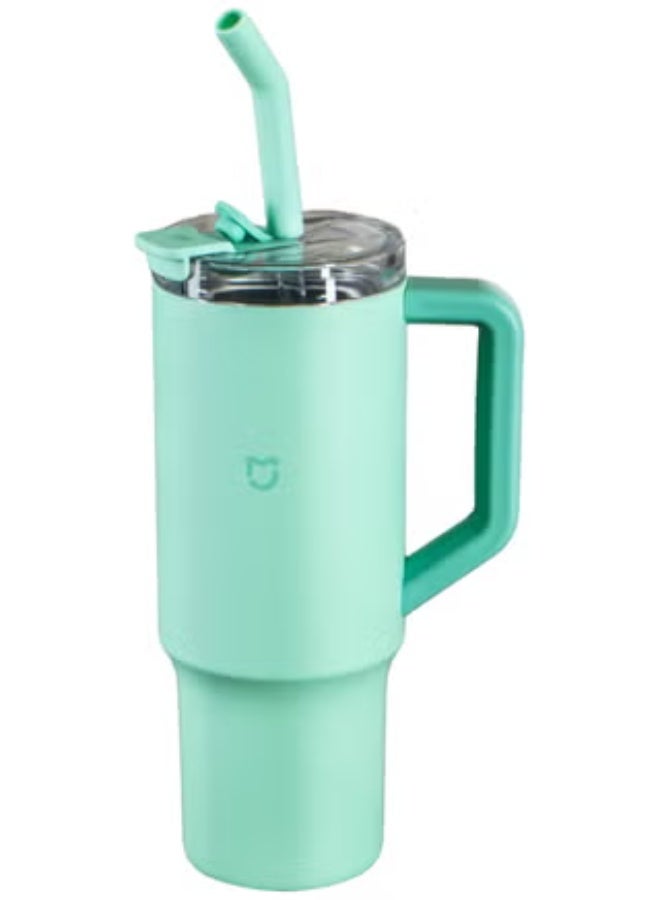 Xiaomi Straw Mug Cup,316L Stainless Steel Thermos Cup with Handle 1L Large Capacity for Sports Car Travel - Image 2
