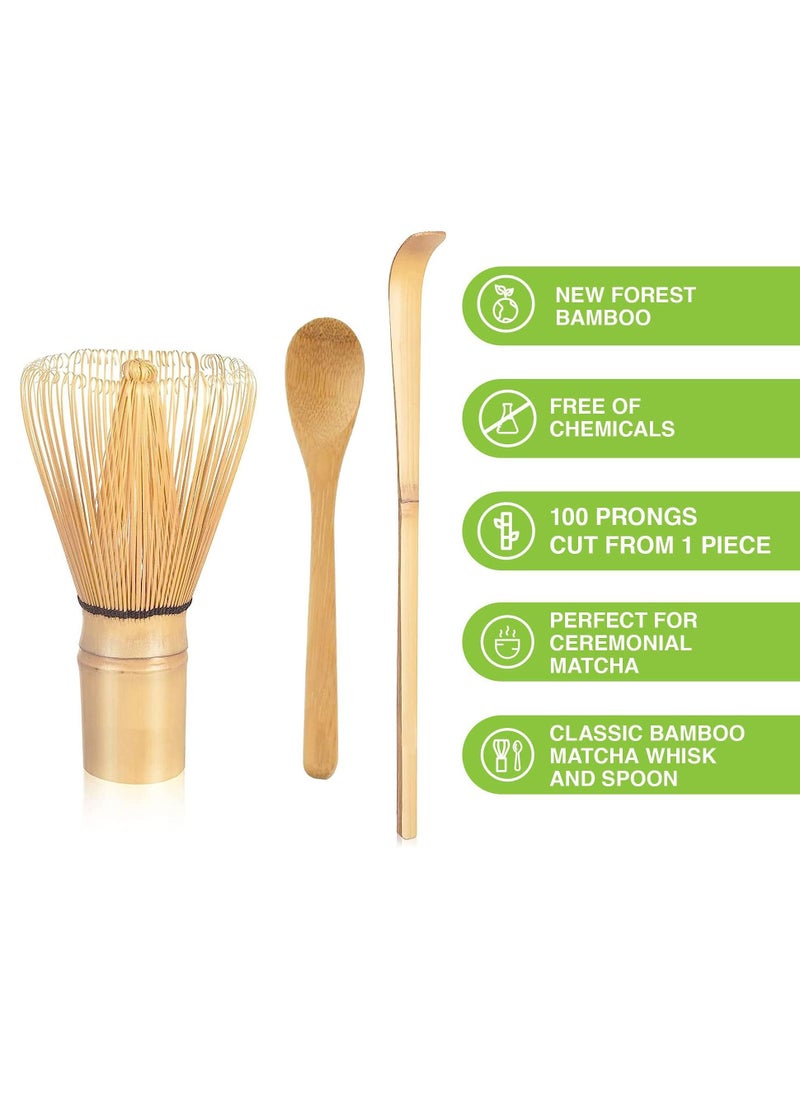 Homeosoobone - 3 Piece Matcha Set Bamboo Whisk Matcha Mixer Tea Spoon Traditional Scoop Chashaku - Image 1