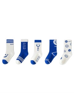 5 pairs of children's socks pure cotton mid-calf socks breathable and comfortable socks