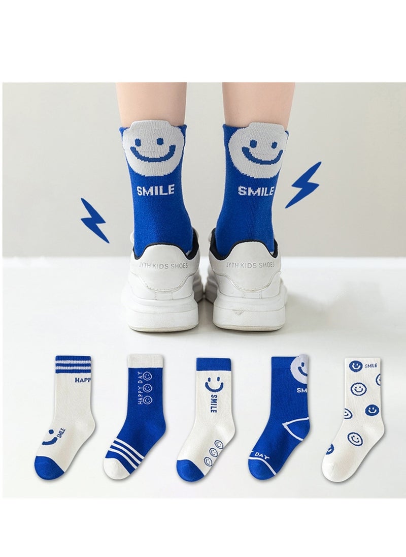 Generic - 5 pairs of children's socks pure cotton mid-calf socks breathable and comfortable socks - Image 1
