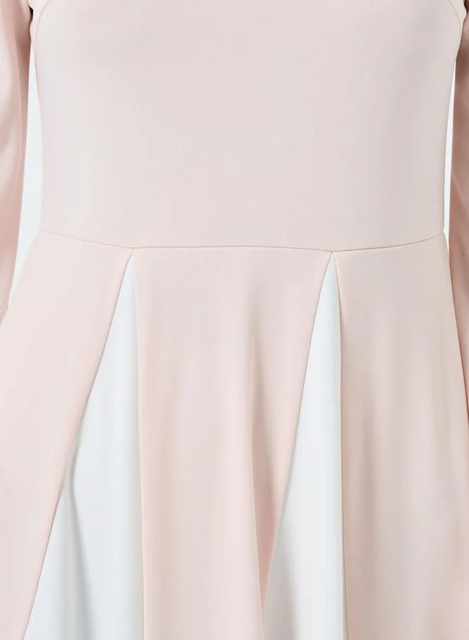 Take Two Pink Women Pink Color Block Long Sleeve Jalabiya for Women | Best Price UAE