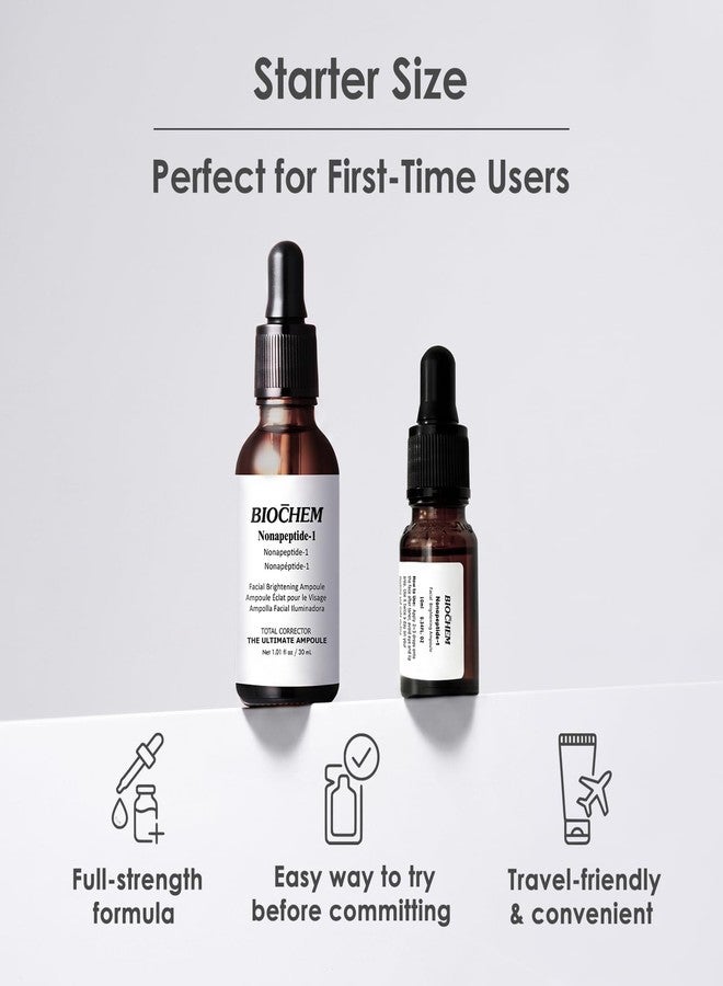 BIOCHEM Nonapeptide-1 Brightening Serum– Travel Size Ampoule for Even Skin Tone & Natural Glow– Anti-Aging Peptide Treatment for Face & Neck,0.34 fl oz/10 mL - Image 5