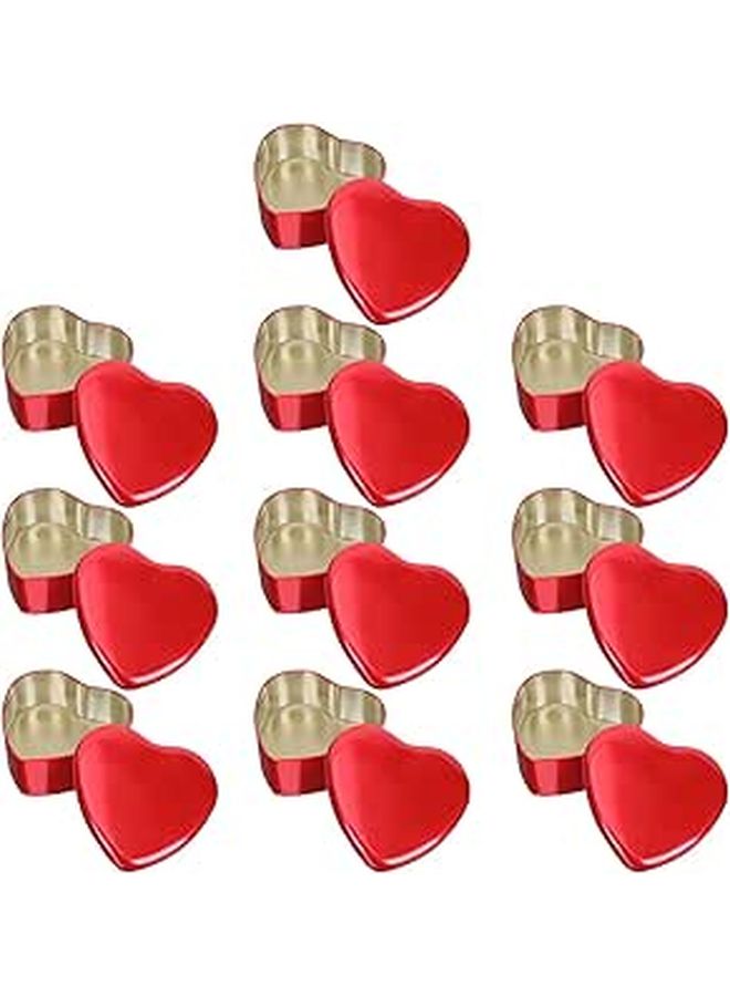 Large Red Heart Shaped Candy Boxes 10 Pack Wedding Party Sweet Containers - Image 1