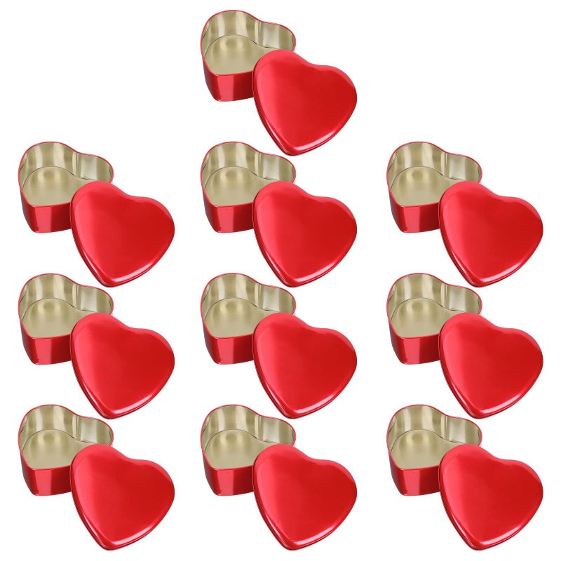 Large Red Heart Shaped Candy Boxes 10 Pack Wedding Party Sweet Containers - Image 2