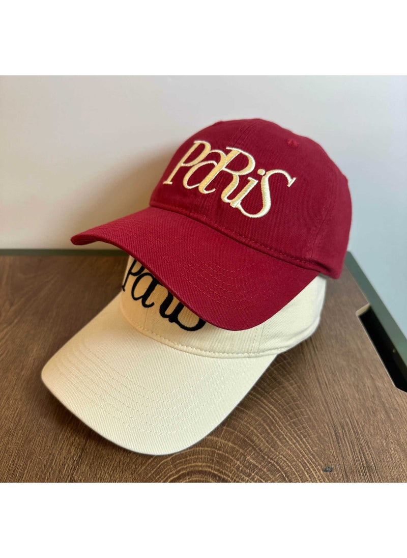 Generic PaRiS Embroidered Hip Hop Baseball Cap Adjustable Spring Summer Red  - Image 5