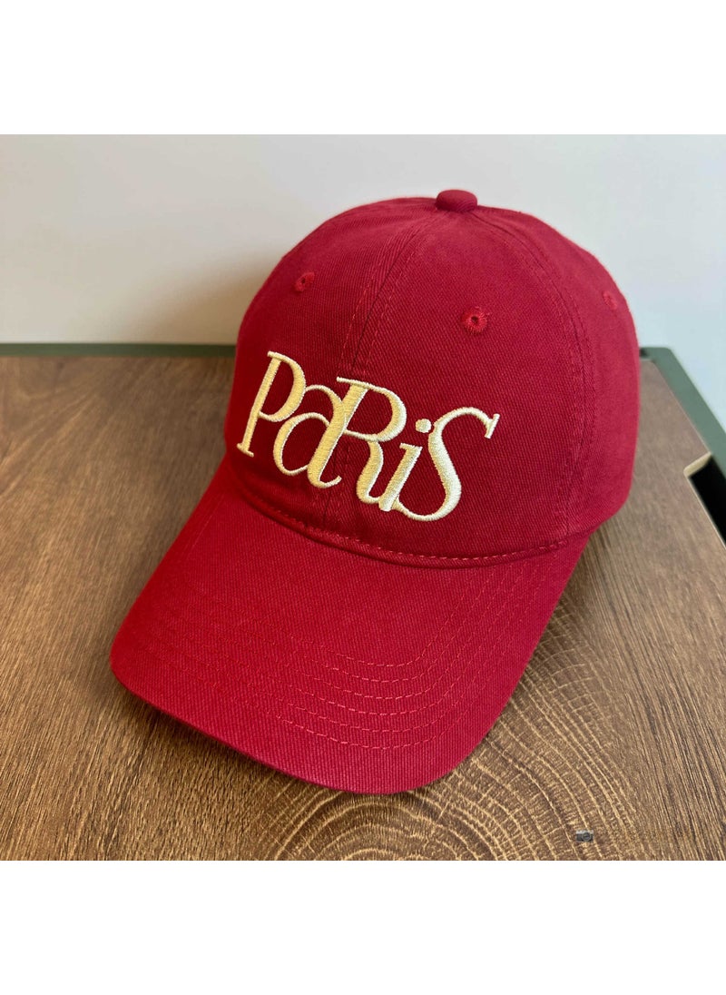 Generic PaRiS Embroidered Hip Hop Baseball Cap Adjustable Spring Summer Red  - Image 1