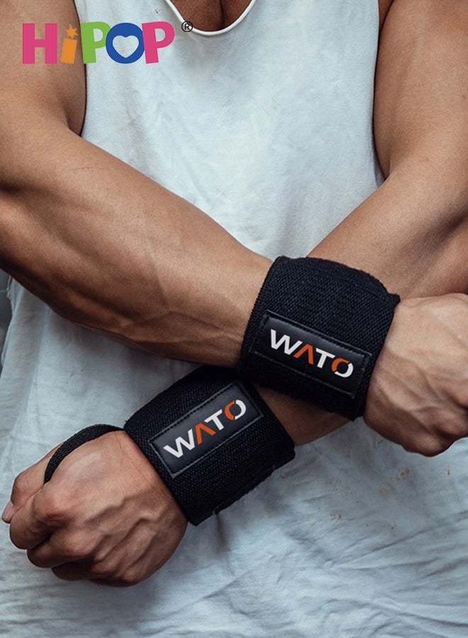 HIPOP 2PCS Wrist Wraps with Wrist Support, Adjustable Wrist Brace with Thumb Loops, Wrist Bands for Men and Women Fitness Weightlifting Gym Workout - Image 2