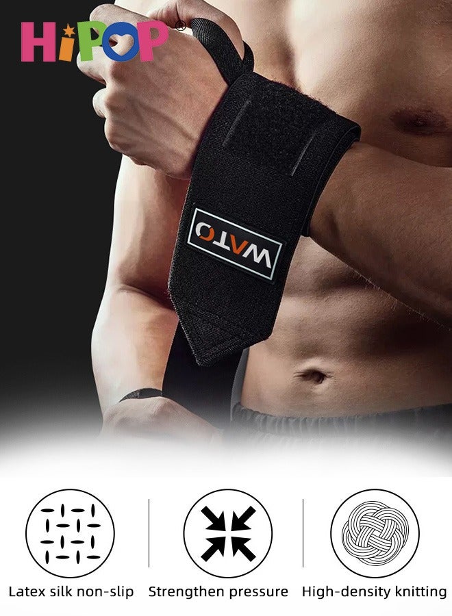 HIPOP 2PCS Wrist Wraps with Wrist Support, Adjustable Wrist Brace with Thumb Loops, Wrist Bands for Men and Women Fitness Weightlifting Gym Workout - Image 3