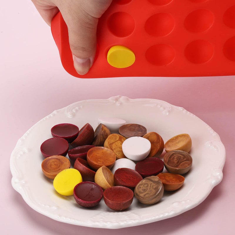 BTYMS 2 Pcs Small Silicone Molds, 140 Cavity Semi Sphere Molds for Chocolate, Baking, Homemade Candy, Wax Melts Beads, Ice Balls, DIY Dog Training Treats - Image 5