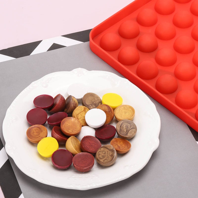 BTYMS 2 Pcs Small Silicone Molds, 140 Cavity Semi Sphere Molds for Chocolate, Baking, Homemade Candy, Wax Melts Beads, Ice Balls, DIY Dog Training Treats - Image 4
