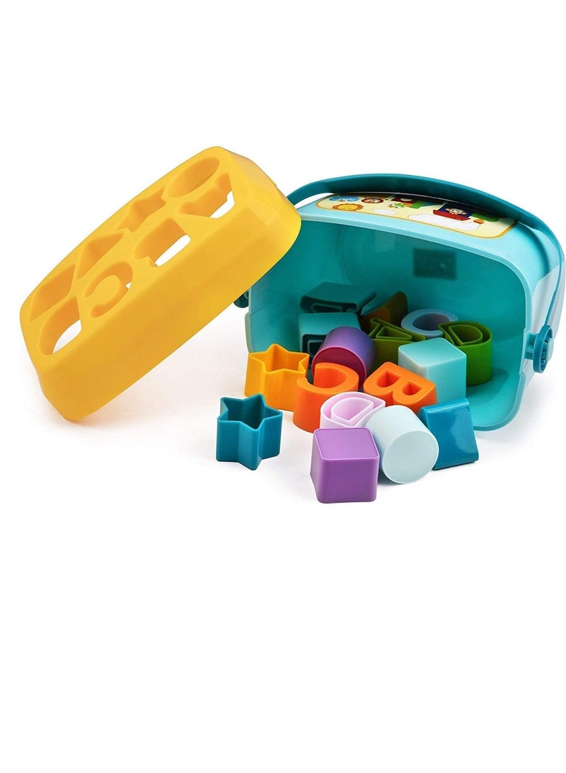 Plastic Sorter Blocks for Toddlers Boys Girls, 16 Cubes , ABCD Blocks with Basket, Toys for 6 Months to 2 Years Old Boys Girls, Multicolor - Image 3
