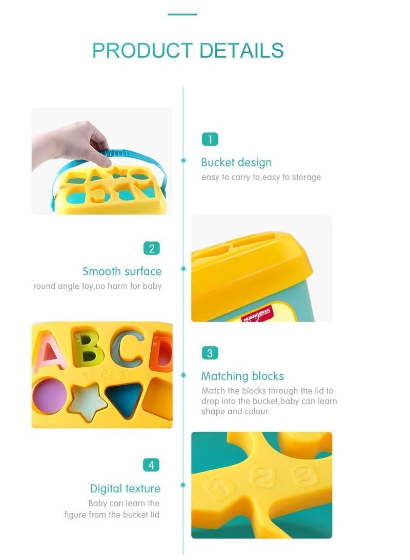 Generic MRUD Plastic Sorter Blocks for Toddlers Boys Girls, 16 Cubes by TOYS-EGYPT, ABCD Blocks with Basket, Toys for 6 Months to 2 Years Old Boys Girls, Multicolor - Image 5