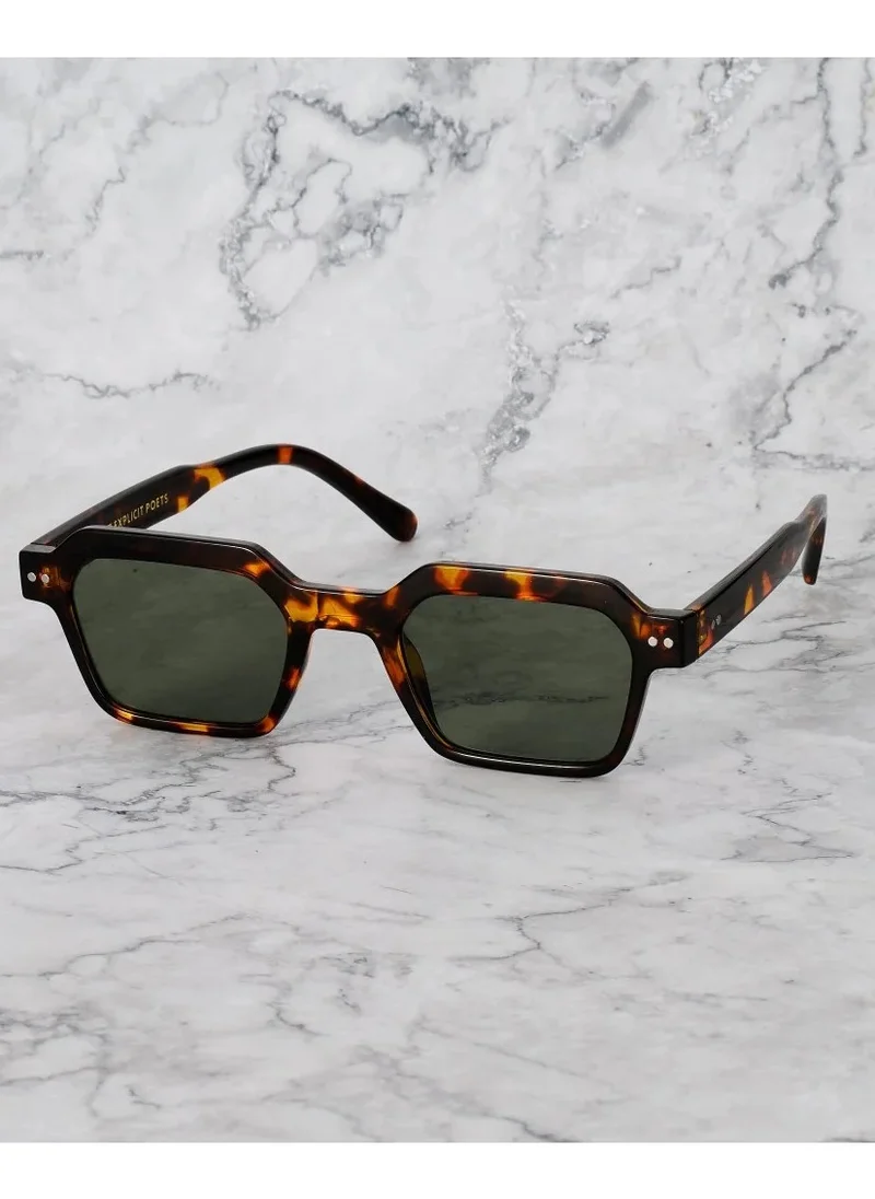 الشعراء الصريحون Explicit Poets Unisex ELLIOT Tortoise - Green Stylish Sunglasses, 12EP1