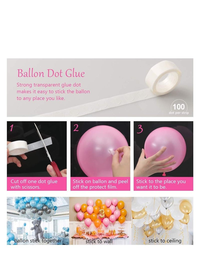 Excefore Balloon Decorating Strip Kit for Arch Garland 32Ft Balloon Tape Strip, 2 Pcs Tying Tool, 200 Dot Glue, 20 Ballon Flower Clip for Party Wedding Birthday Xmas Baby Shower DIY - Image 5