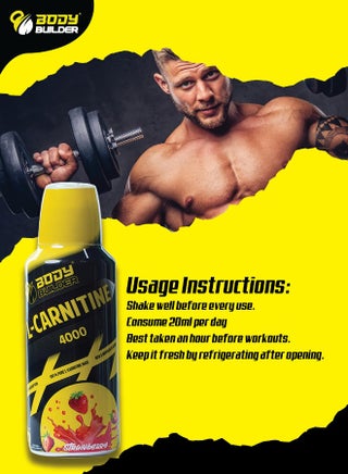 best l-carnitine bodybuilding Body Builder L Carnitine 4000 Strawberry 500ml -25 Servings | Price KSA L-Carnitine 500mg w/ Vitamin Funcionalidad-Dieta Size:300ML