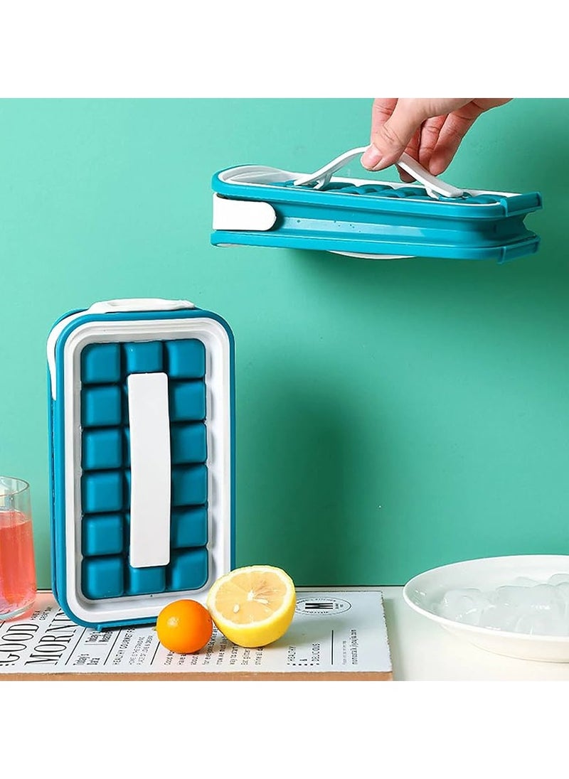 Generic 4 IN 1 - DISPENSER - MAKER - BIN - ICE PACK - Make And Serve Ice Without Ever Touching The Ice - The Sanitary Silicone Ice Tray for Freezer With Lid - Ice Cube  - Image 3