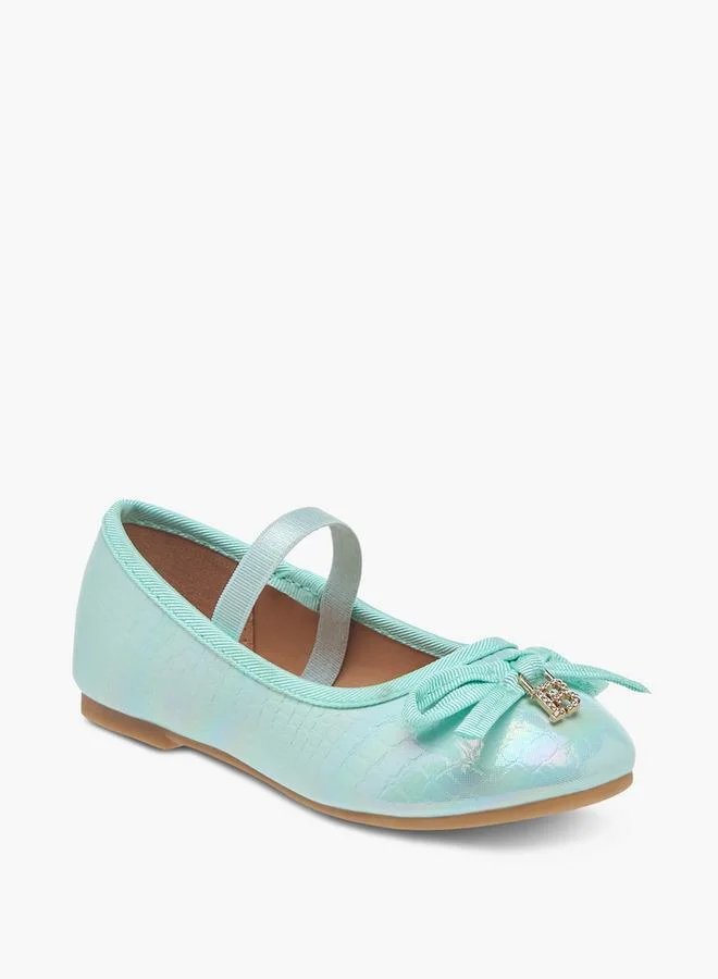 Flora Bella By Shoexpress Flora Bella Bow Embellished Ballerina Shoes With Elastic Strap Detail
